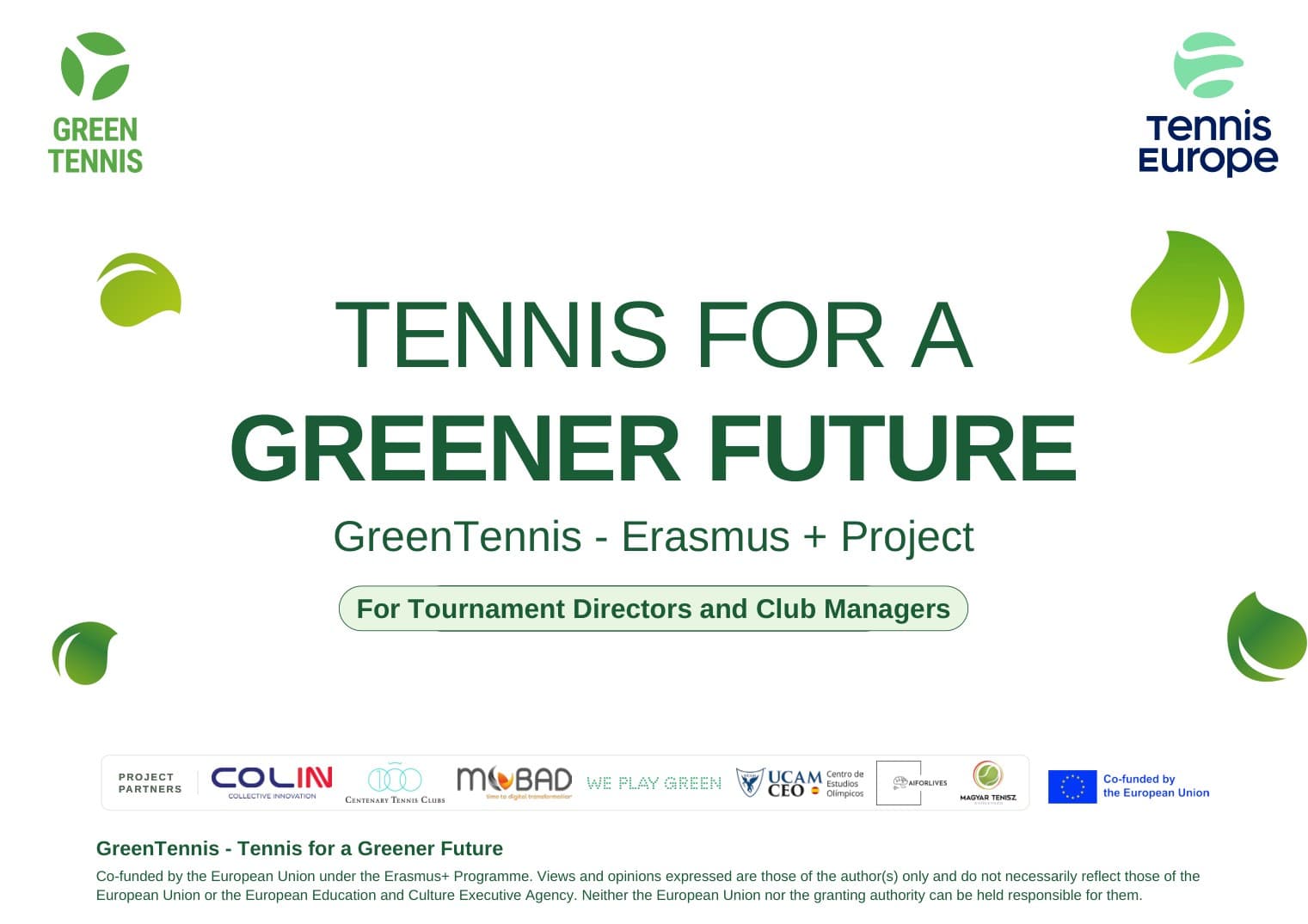 GreenTennis materials for tournament directors